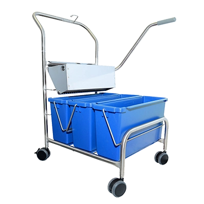 610-0020 Integrity Triple Bucket Mopping System Blue Triple Bucket Mopping System - Blue