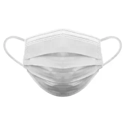 Disposable face mask, white, featuring earloop design