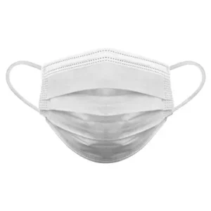 Disposable face mask, white, featuring earloop design