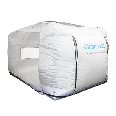 615-1003 - Portable Cleanroom Tent Portable cleanroom tent - from Monmouth Scientific - White with "Clean Tent" and "The worlds most portable cleanroom" printed on the side