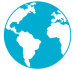 Graphic image of simplified globe in blue - Antistat