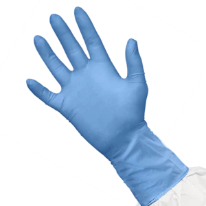 blue nitrile gloves. blue gloves